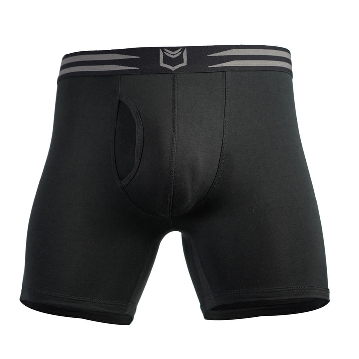 SHEATH Underwear - 4.0 Cotton Boxer Brief - Black - Moisture Wicking Underwear