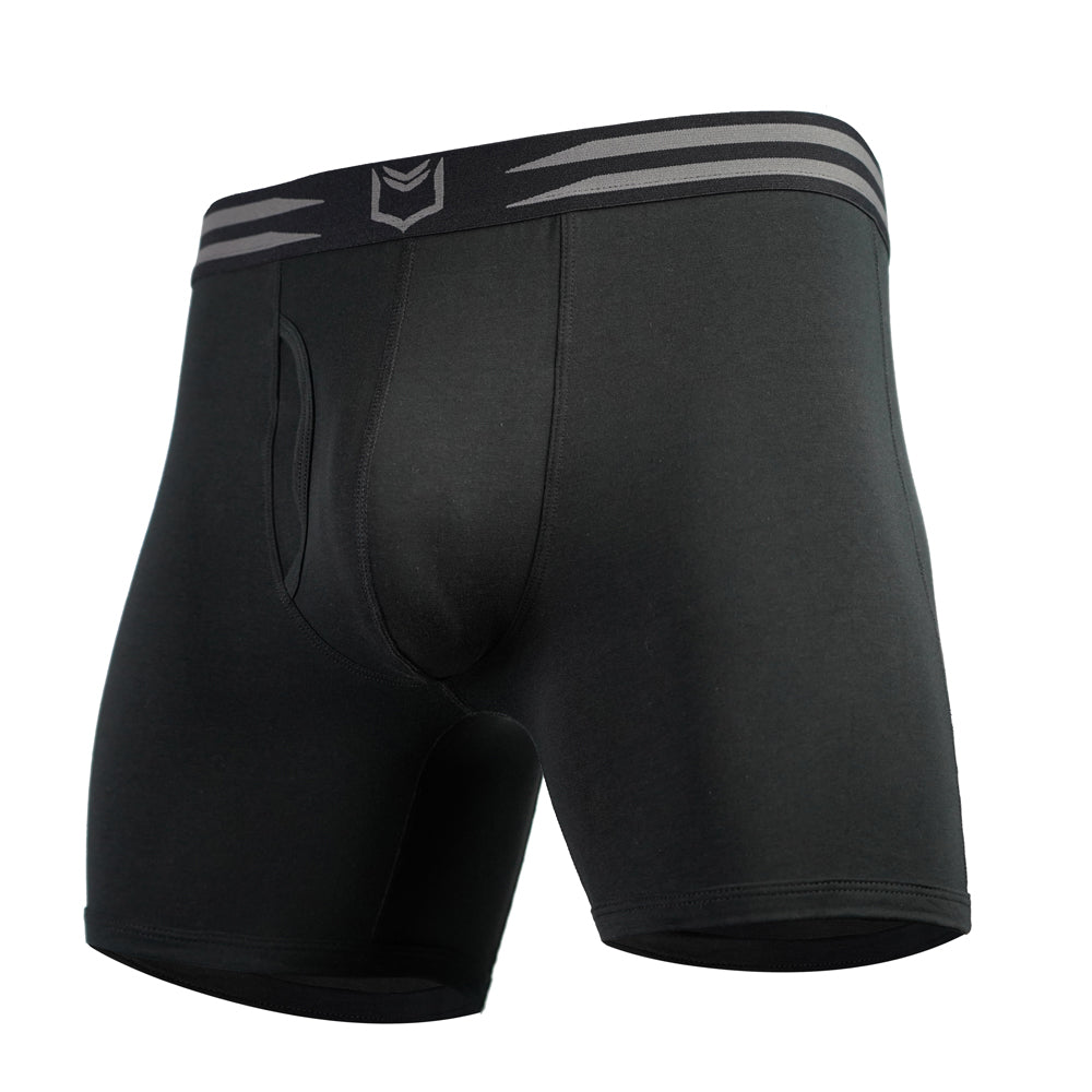 SHEATH Underwear - 4.0 Cotton Boxer Brief - Black - Moisture Wicking Underwear