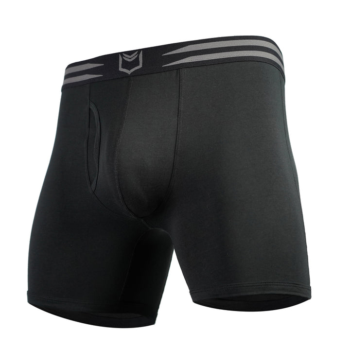 SHEATH Underwear - 4.0 Cotton Boxer Brief - Black - Moisture Wicking Underwear