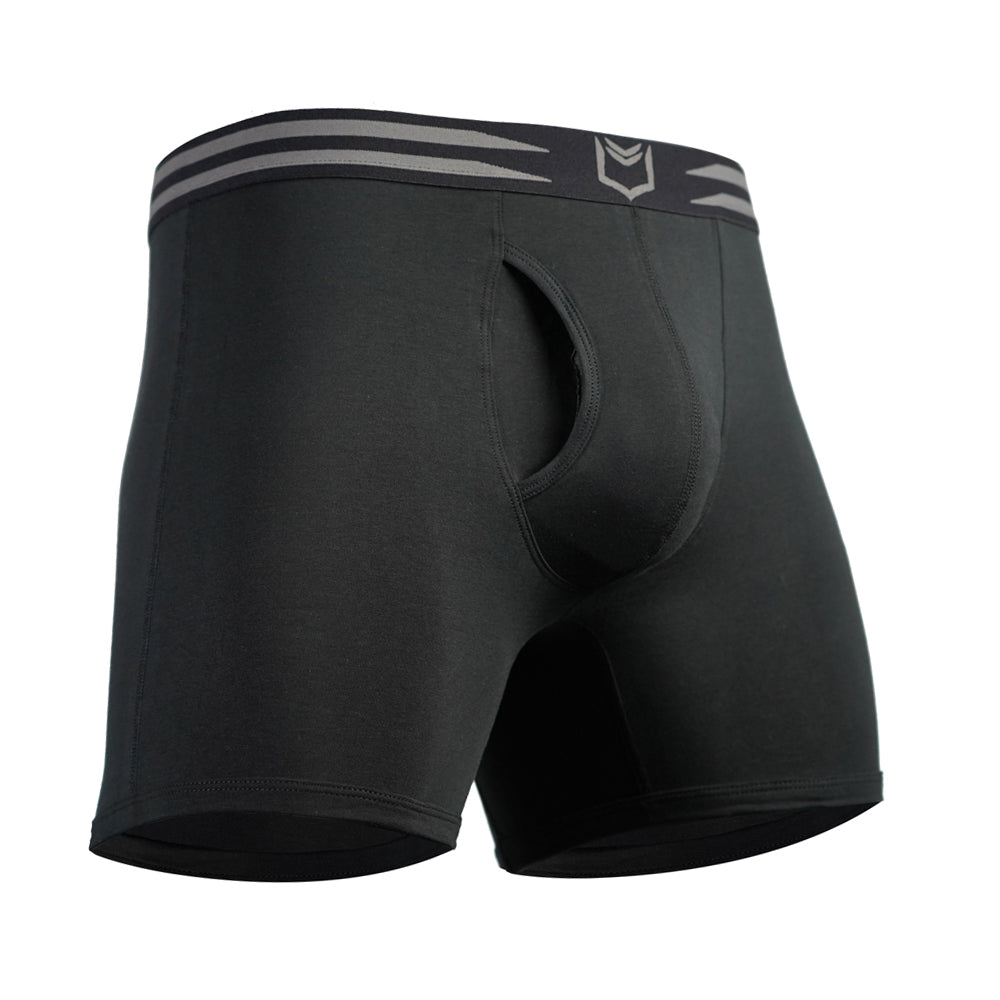 SHEATH Underwear - 4.0 Cotton Boxer Brief - Black - Moisture Wicking Underwear
