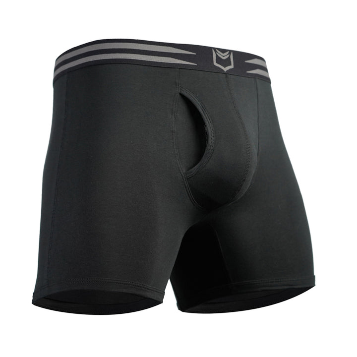 SHEATH Underwear - 4.0 Cotton Boxer Brief - Black - Moisture Wicking Underwear