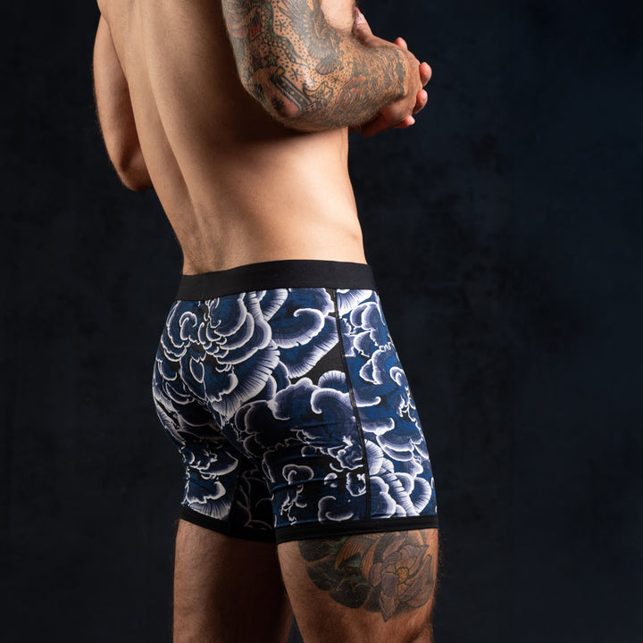 MODEL WEARING SHEATH 4.0 Bamboo Dual Pouch Boxer Brief - Trametes (Special Edition)