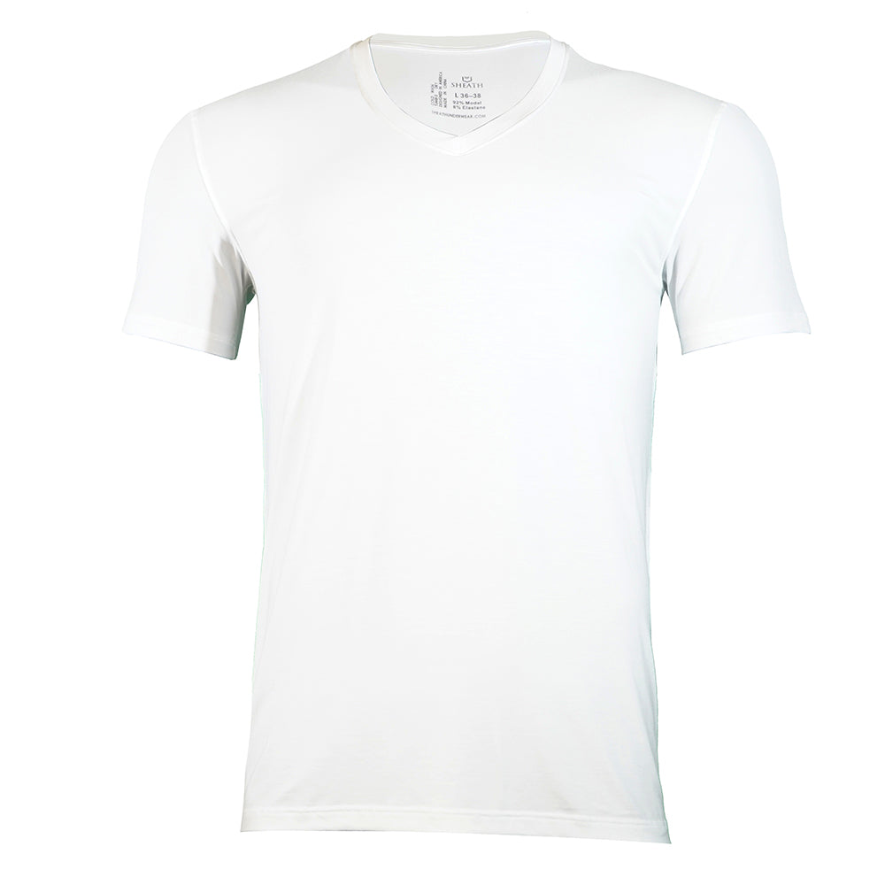 Sheath Men s Modal V Neck Undershirt White Xs