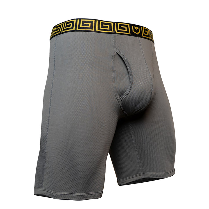 SHEATH V AirFlow Boxer Brief - Gray & Gold
