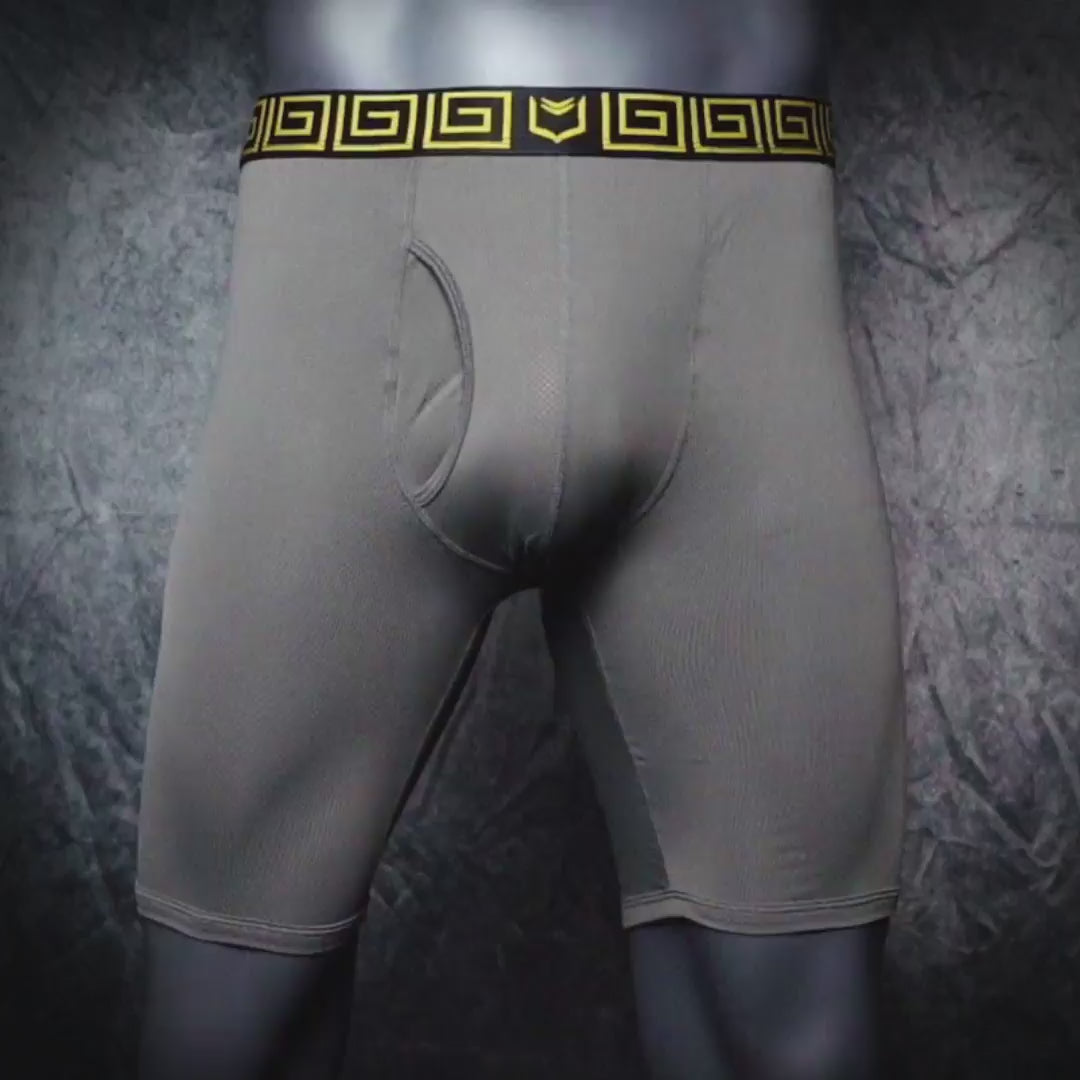 SHEATH V AirFlow Boxer Brief - Gray & Gold