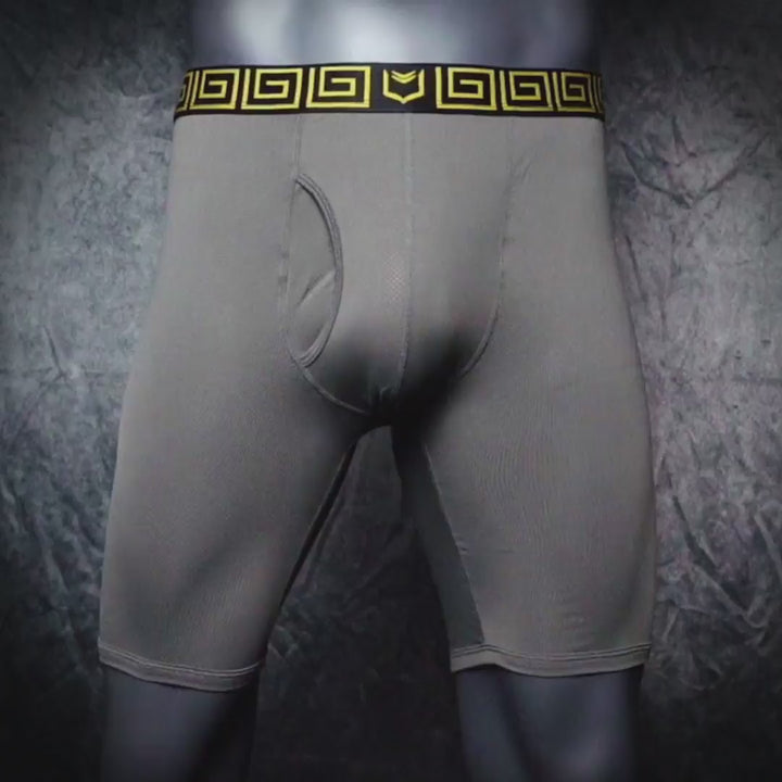 SHEATH V AirFlow Boxer Brief - Gray & Gold