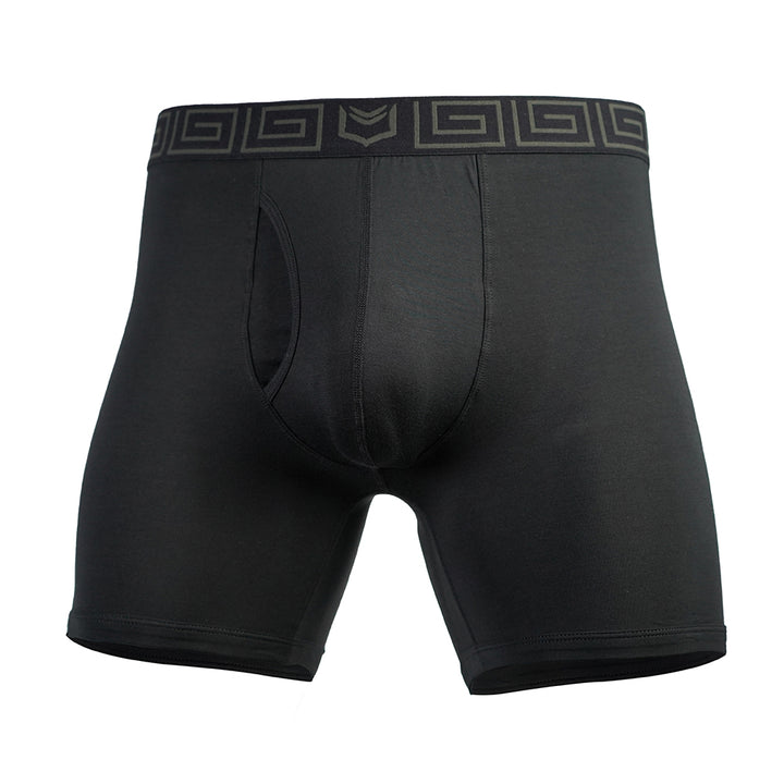 SHEATH Underwear - 4.0 Bamboo Men's Dual Pouch Boxer Brief - Black Breathable Underwear