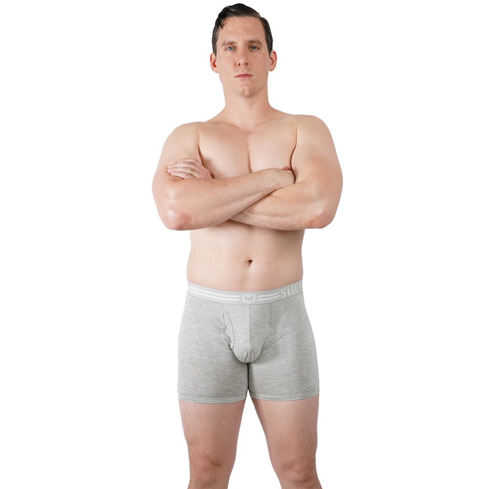 SHEATH 4.0 Bamboo Dual Pouch Boxer Brief - Heather Gray