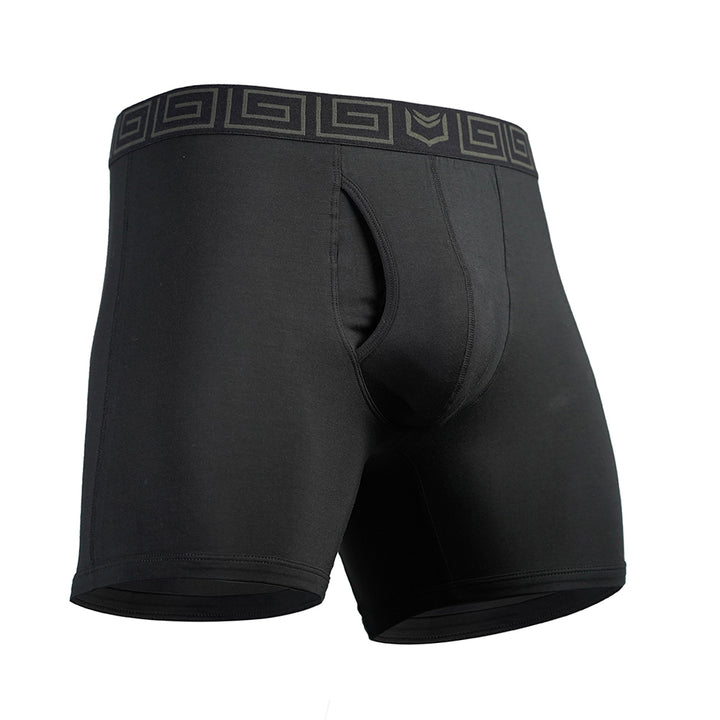 SHEATH Underwear - 4.0 Bamboo Men's Dual Pouch Boxer Brief - Black Breathable Underwear