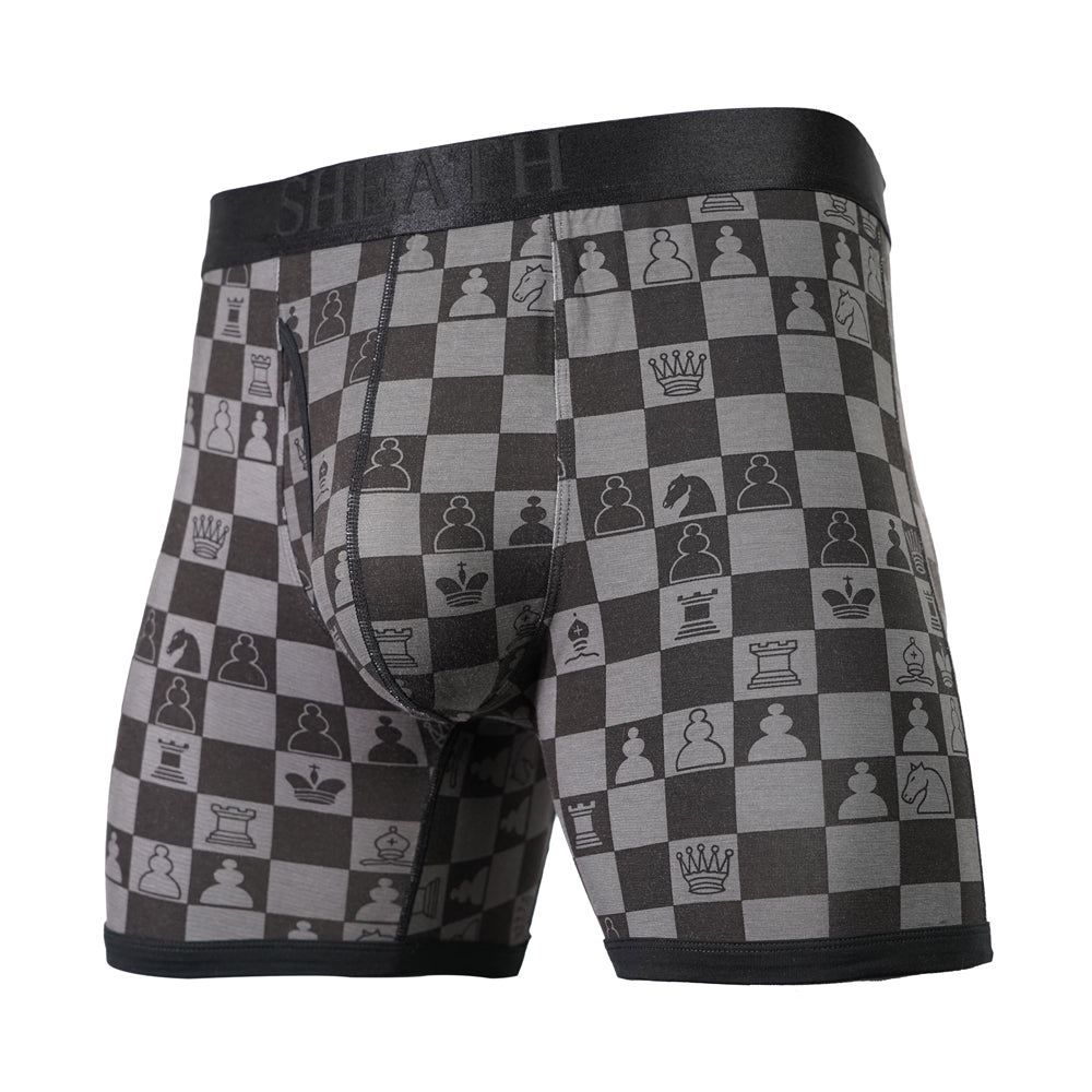 SHEATH 4.0 Bamboo Chess Grandmaster Men's Dual Pouch Boxer Brief