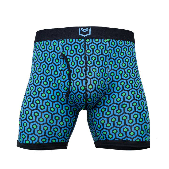 SHEATH 4.0 Dual Pouch Boxer Brief - Blue Hexagon