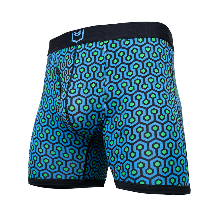 SHEATH 4.0 Dual Pouch Boxer Brief - Blue Hexagon