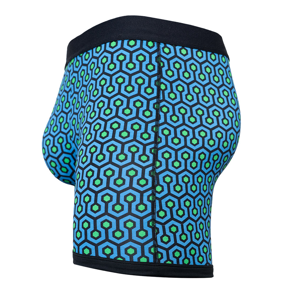 SHEATH 4.0 Dual Pouch Boxer Brief - Blue Hexagon