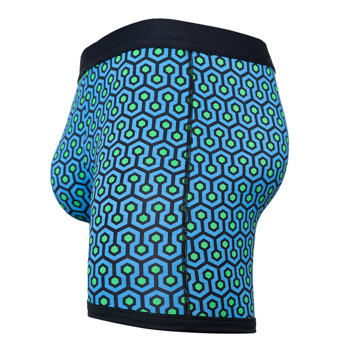SHEATH 4.0 Dual Pouch Boxer Brief - Blue Hexagon