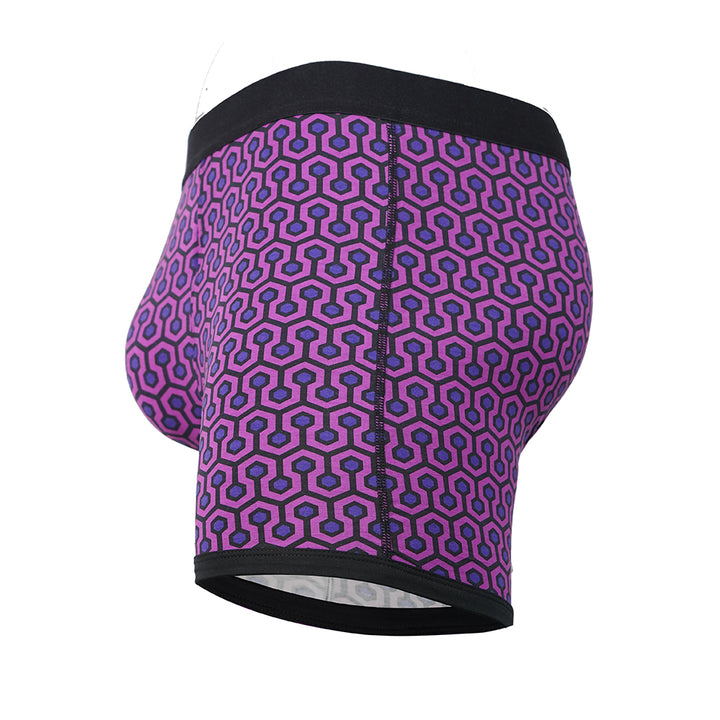 SHEATH 4.0 Dual Pouch Boxer Brief - Purple Hexagon