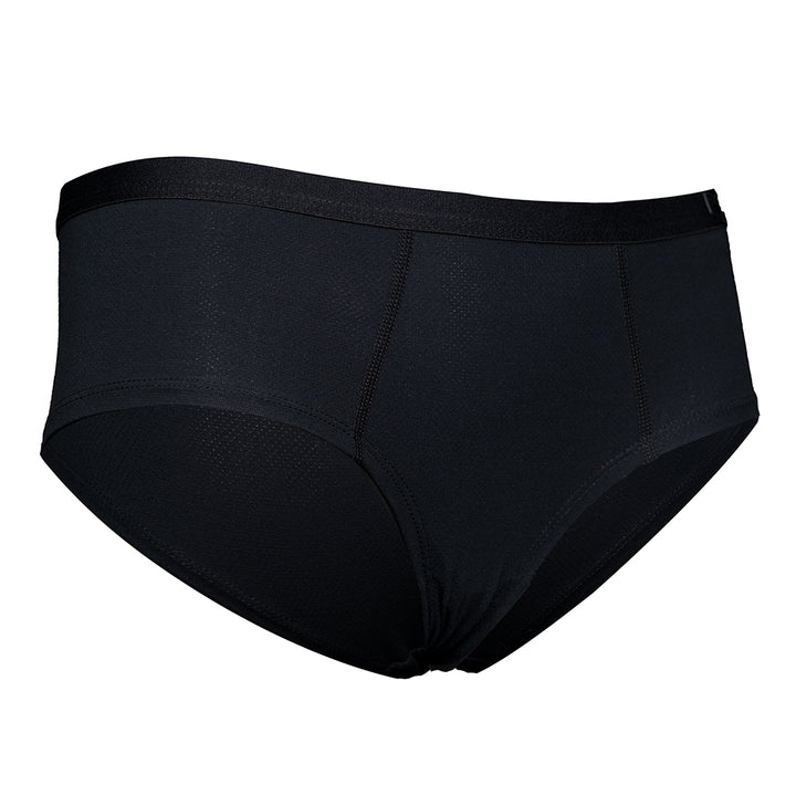 SHEATH Black cheeky boyshorts with breathable Bamboo AirFlow fabric, 100% cotton gusset, and a subtle branded waistband. right view