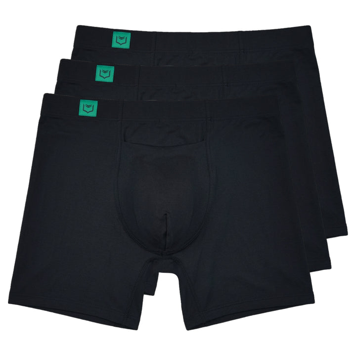 SHEATH Underwear - G6 Bamboo Men's Single Pouch Breathable Boxer Brief#color_black