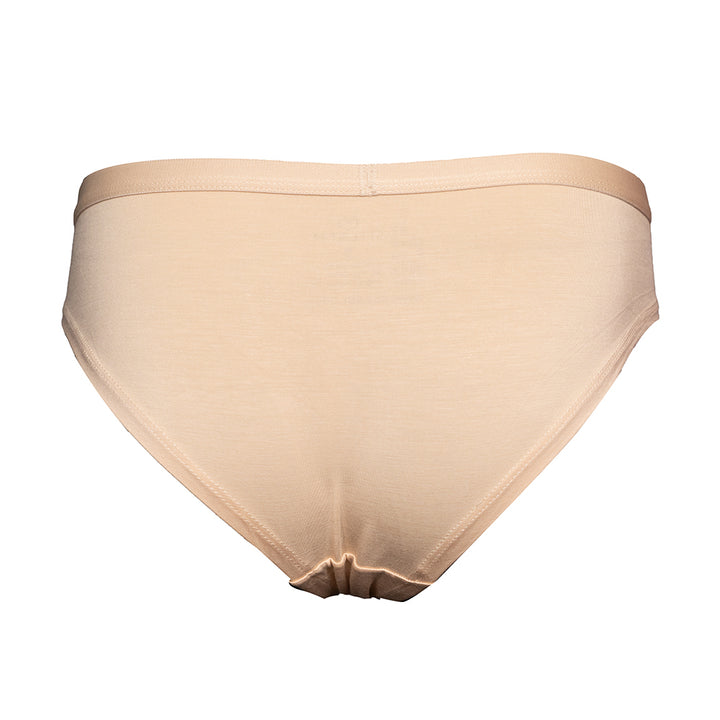 SHEATH nude-colored bamboo bikini briefs for women featuring breathable, moisture-wicking fabric and anti-chafing design for comfortable wear back view
