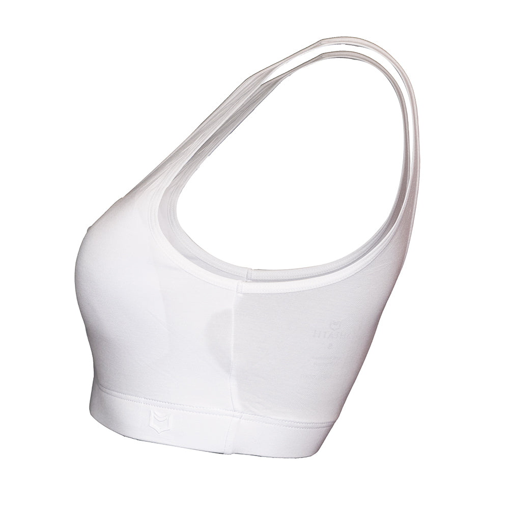 SHEATH White padded comfort bralette crafted from soft breathable bamboo fabric, featuring a supportive ergonomic design for all-day wear and moisture-wicking performance. side view