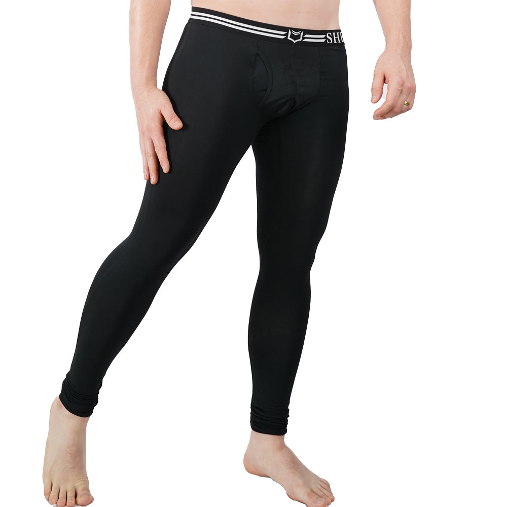 SHEATH Full Length Base Layer Bottoms With Dual Pouch - Black
