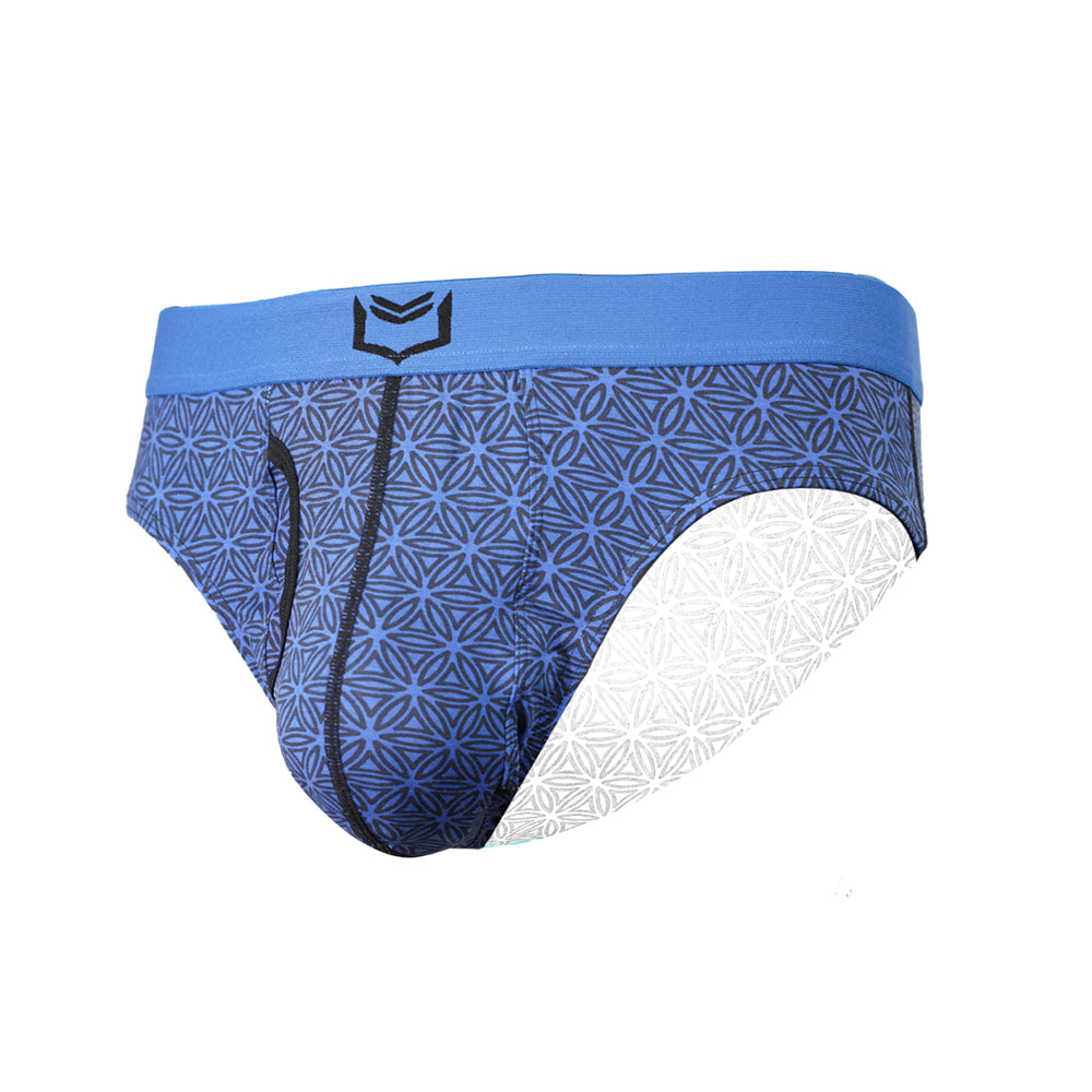 SHEATH Dual Pouch Briefs - Blue Flower of Life