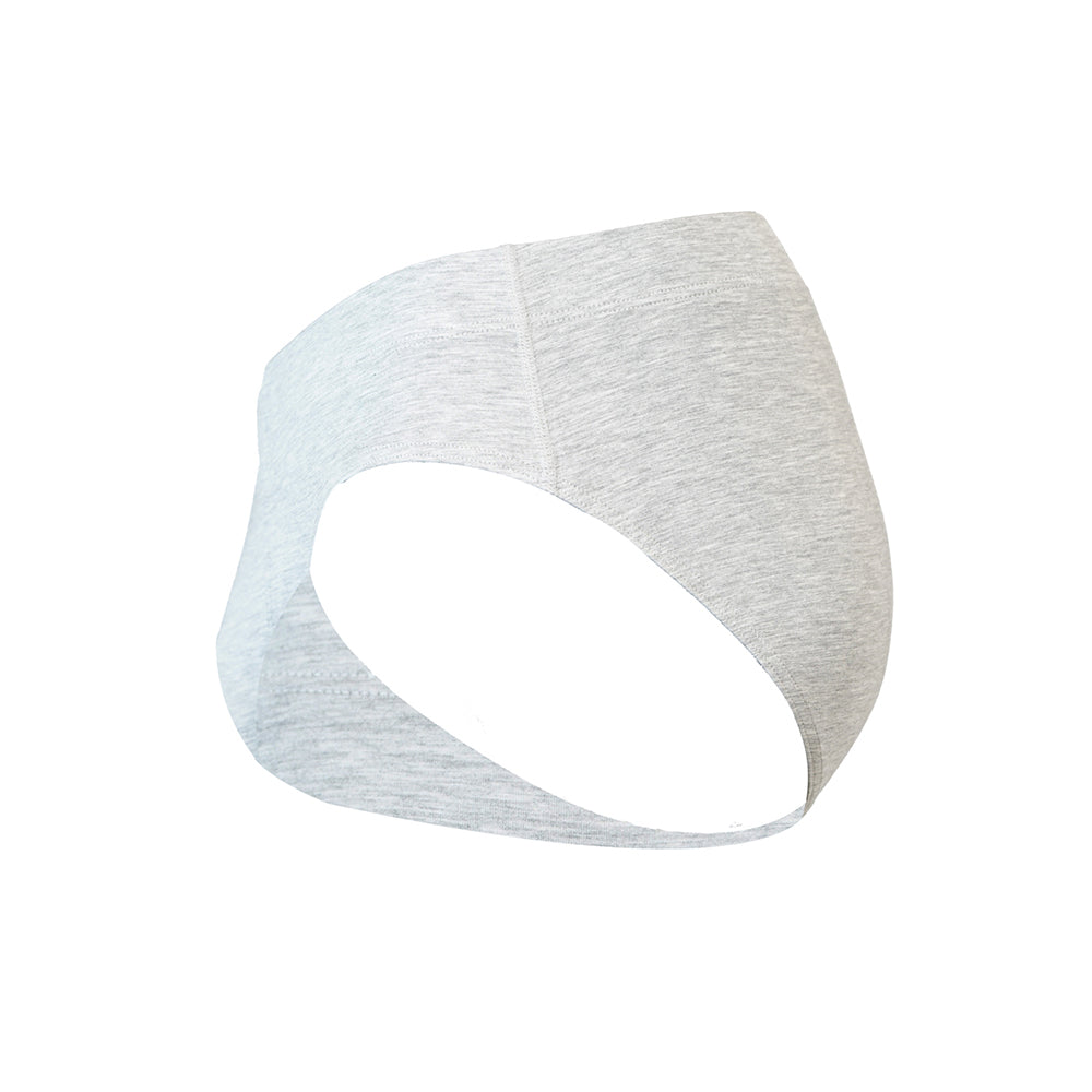 SHEATH BAMBOO DUAL POUCH EUROPEAN CUT BRIEF - HEATHER GRAY