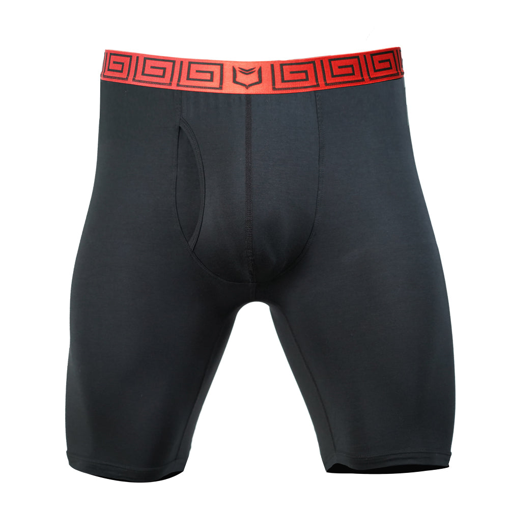 SHEATH V Sports Performance Dual Pouch Boxer Brief - Black & Red