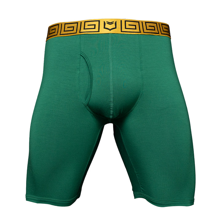SHEATH V Dual Pouch Boxer Brief - Green & Gold