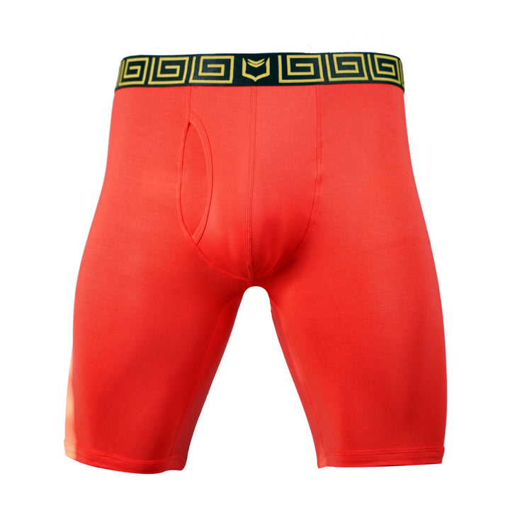 SHEATH V Sports Performance Dual Pouch Boxer Brief - Red & Gold