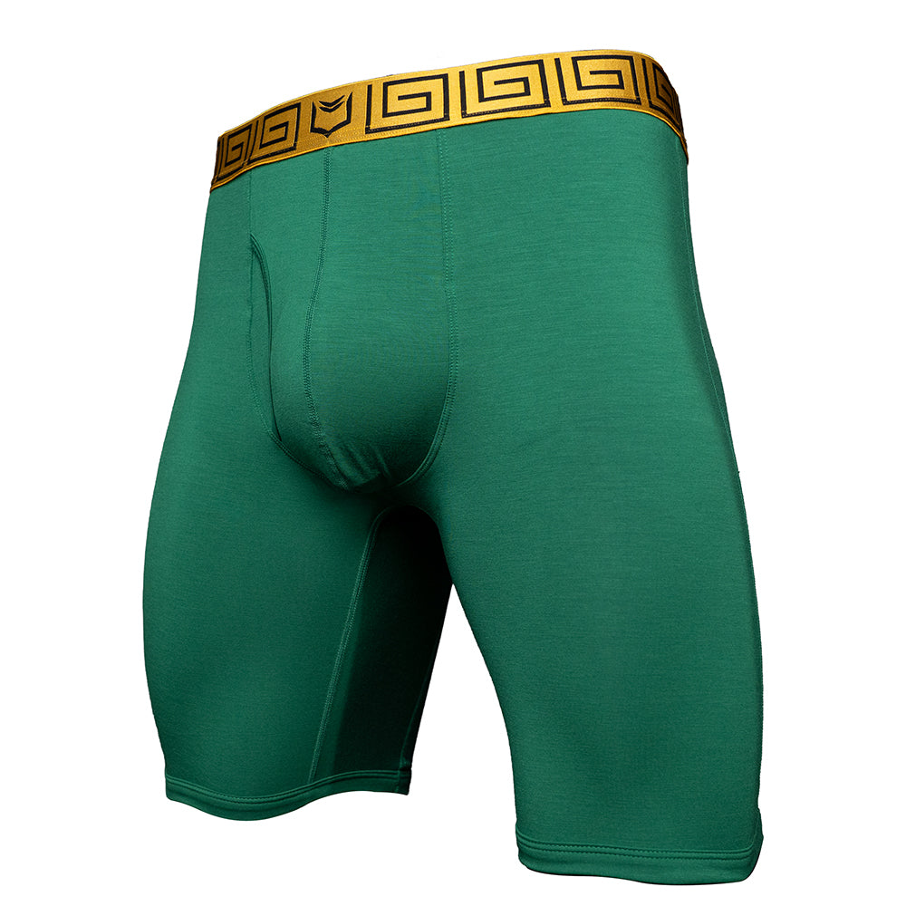 SHEATH V Dual Pouch Boxer Brief - Green & Gold