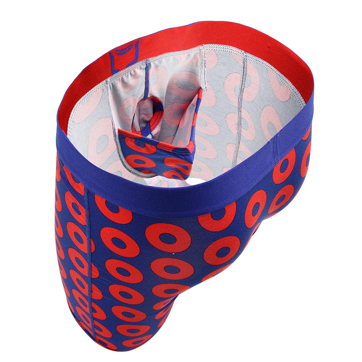 SHEATH V 8" Sports Performance Dual Pouch Boxer Brief - Donut Pattern