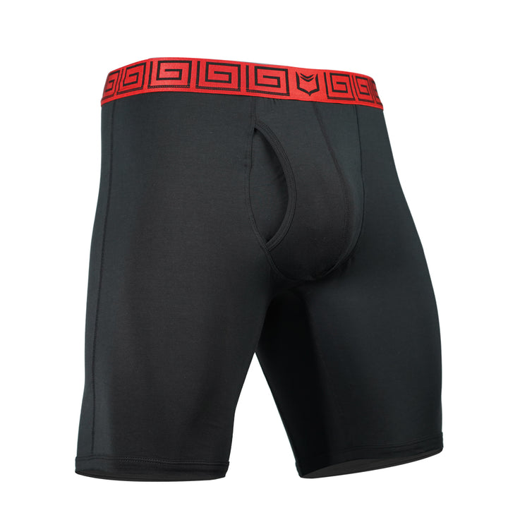 SHEATH V Sports Performance Dual Pouch Boxer Brief - Black & Red