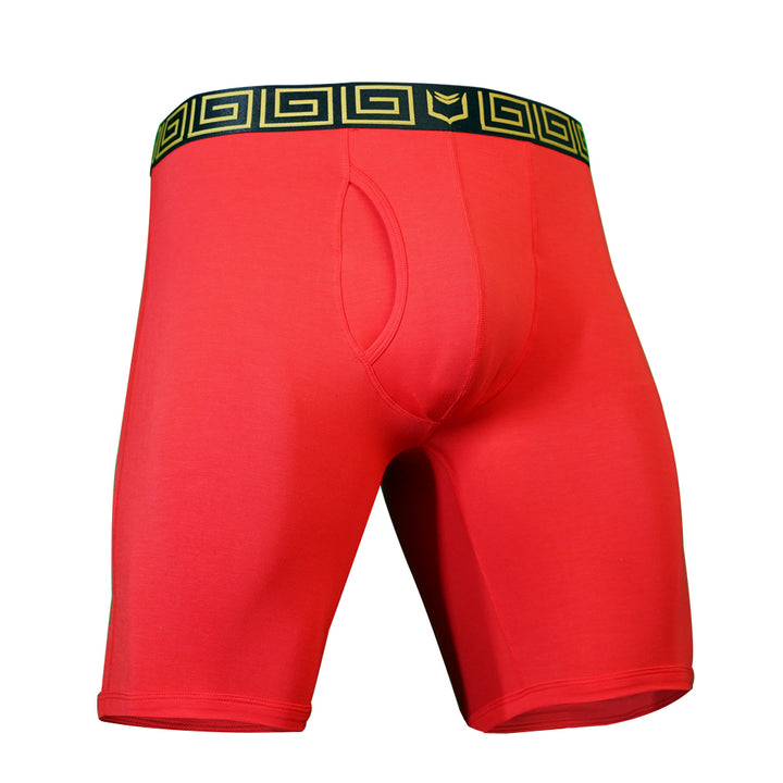 SHEATH V Sports Performance Dual Pouch Boxer Brief - Red & Gold