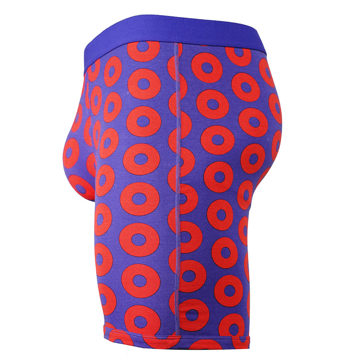 SHEATH V 8" Sports Performance Dual Pouch Boxer Brief - Donut Pattern