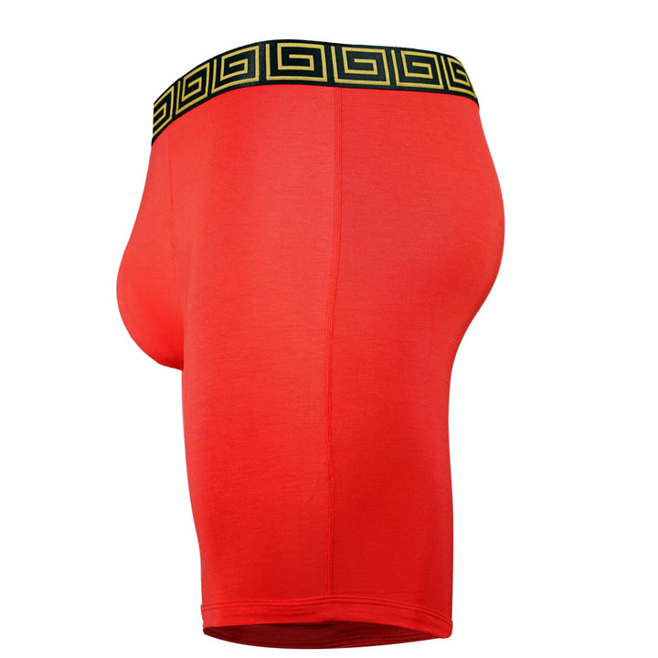 SHEATH V Sports Performance Dual Pouch Boxer Brief - Red & Gold