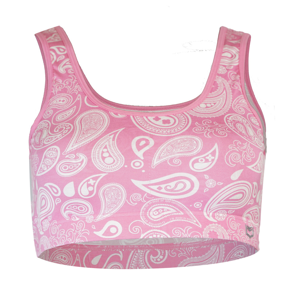 SHEATH Padded Comfort Bralette - Pink Paisley Print