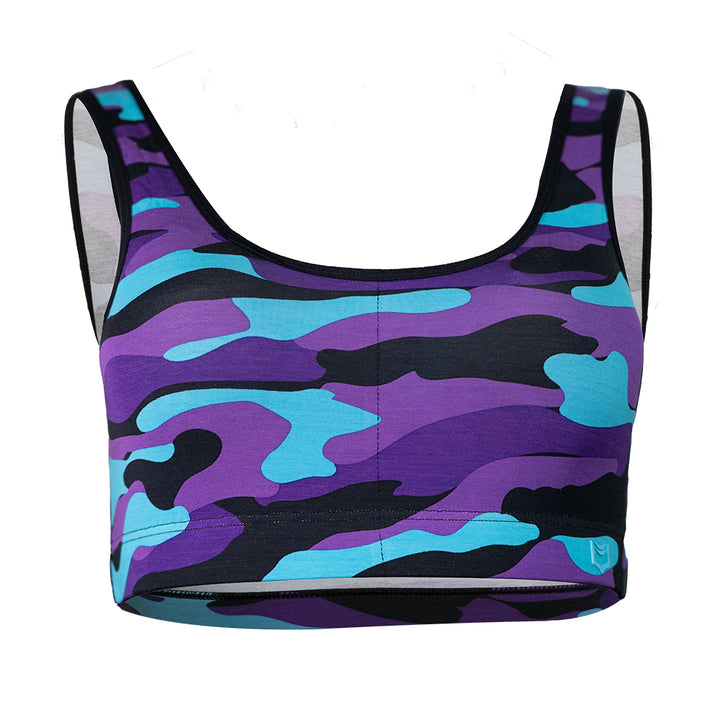 SHEATH Padded Comfort Bralette - Purple Camo Print