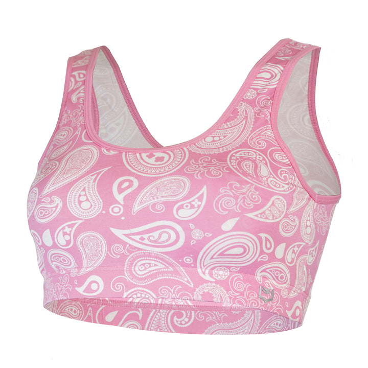 SHEATH Padded Comfort Bralette - Pink Paisley Print