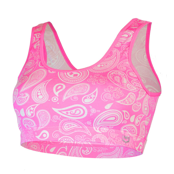 SHEATH Padded Comfort Bralette - Pink Paisley Print