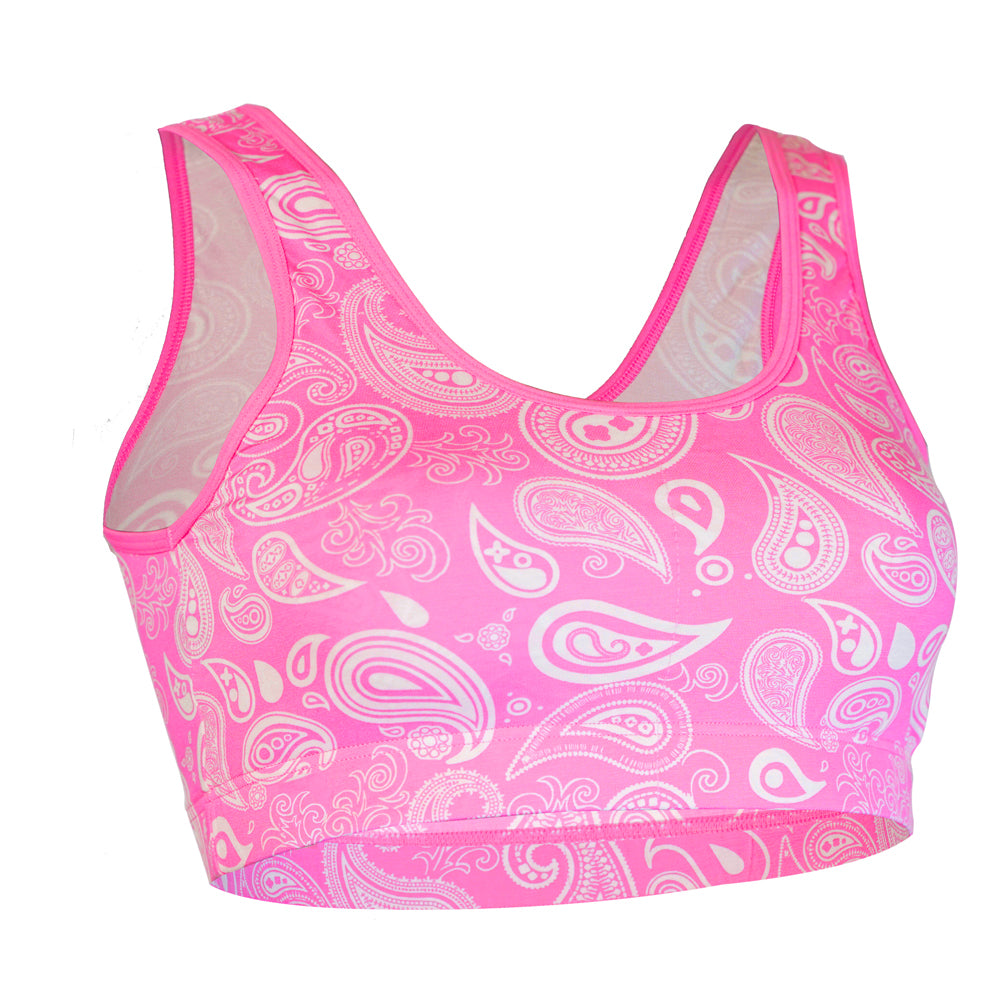 SHEATH Padded Comfort Bralette - Pink Paisley Print