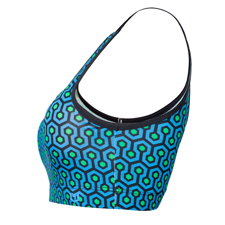 SHEATH Padded Comfort Bralette - Blue Hexagon