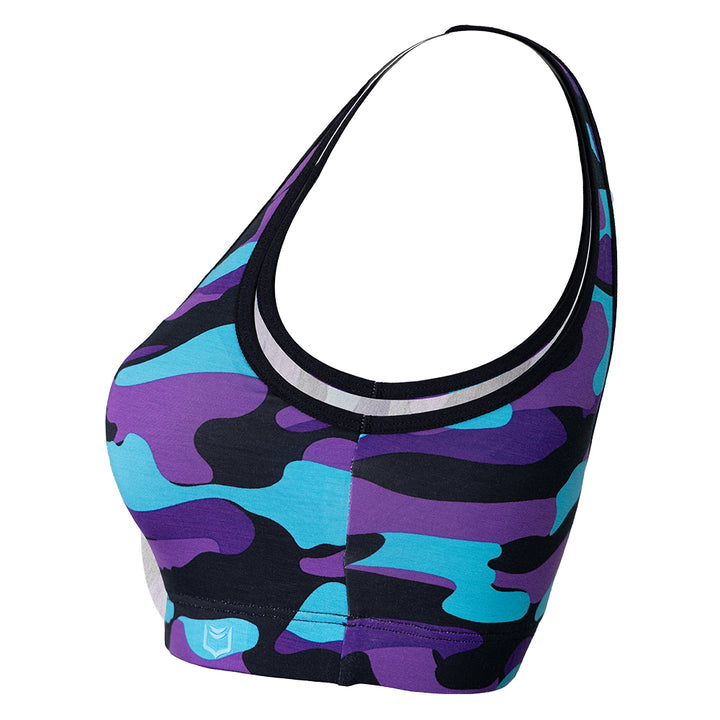 SHEATH Padded Comfort Bralette - Purple Camo Print