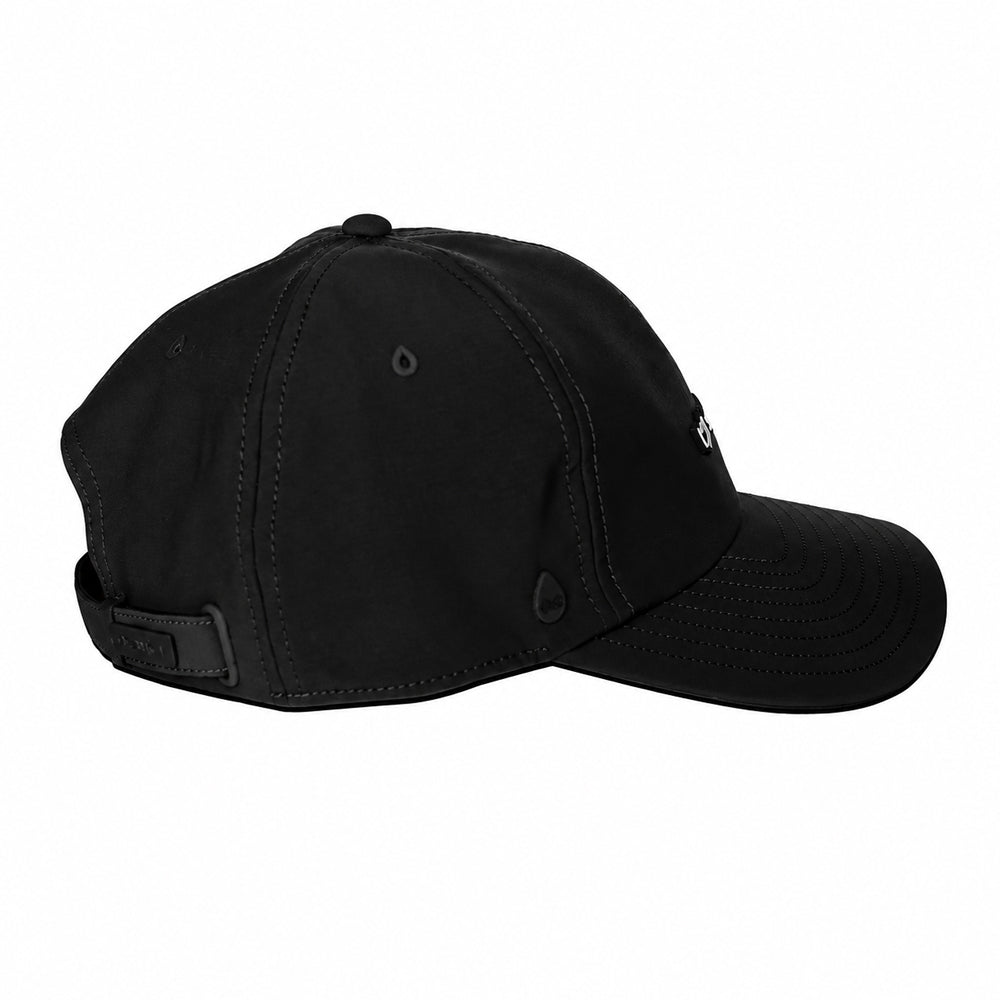 Right side of white cap melin hydro legend stealth cap on a black background