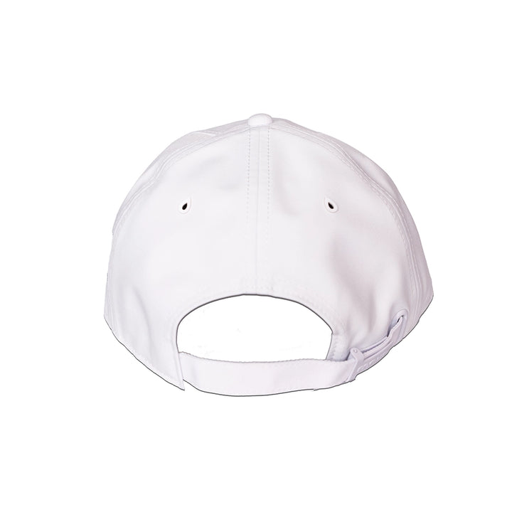 Back side of white cap melin hydro legend stealth cap on a white background#color_white